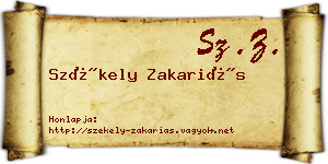 Székely Zakariás névjegykártya